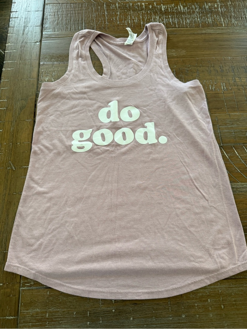 District Women's Light Pink 'do good.' Racerback Tank